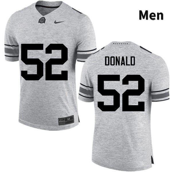 Ohio State Buckeyes Noah Donald Men's #52 Gray Game Stitched College Football Jersey